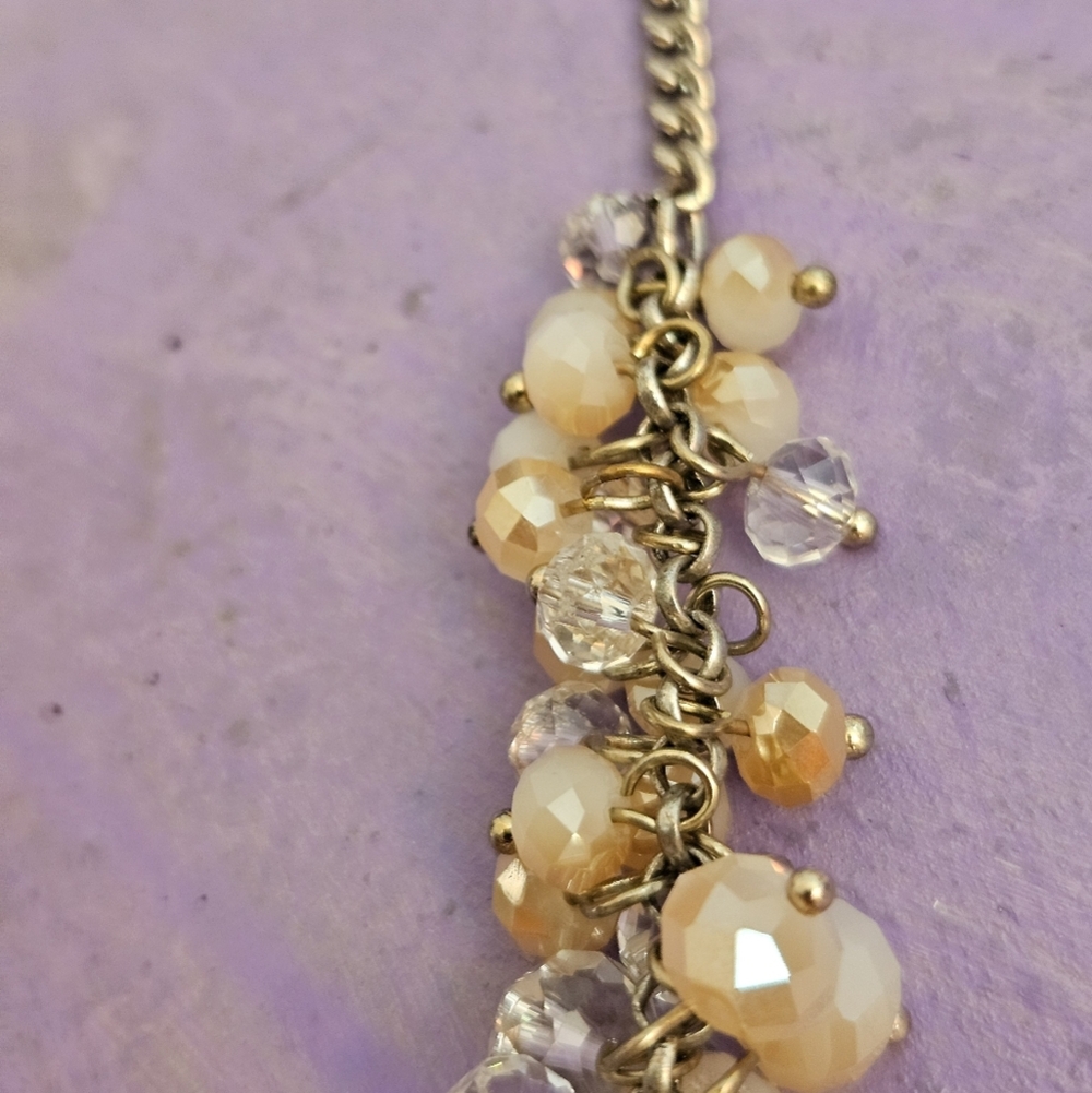 Vintage Gold and Cream Bead & Pearl Statement Necklace - Picture 4 of 12